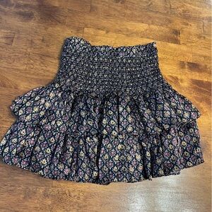 Reset by Jane metallic Floral Smocked Skirt size medium